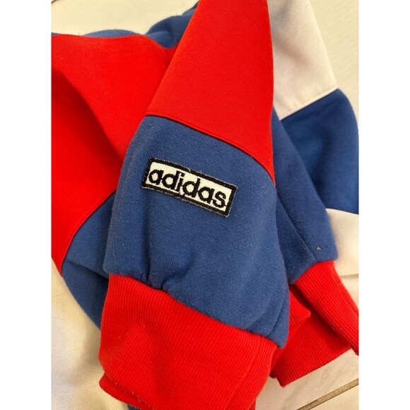 Adidas Vintage Retro 80s 90s Sweatshirt Sweater Big Logo Red Blue White Size XL - Picture 6 of 9